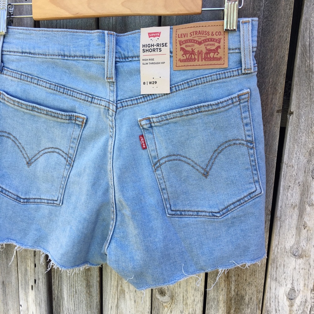 NWT Levi’s High Rise Jean Shorts Sapphire Sound 29 - Picture 10 of 14